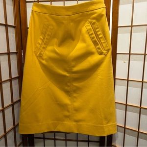 Pink Martini Mustard Gold A Line Structured Skirt w/ Pockets M NWT